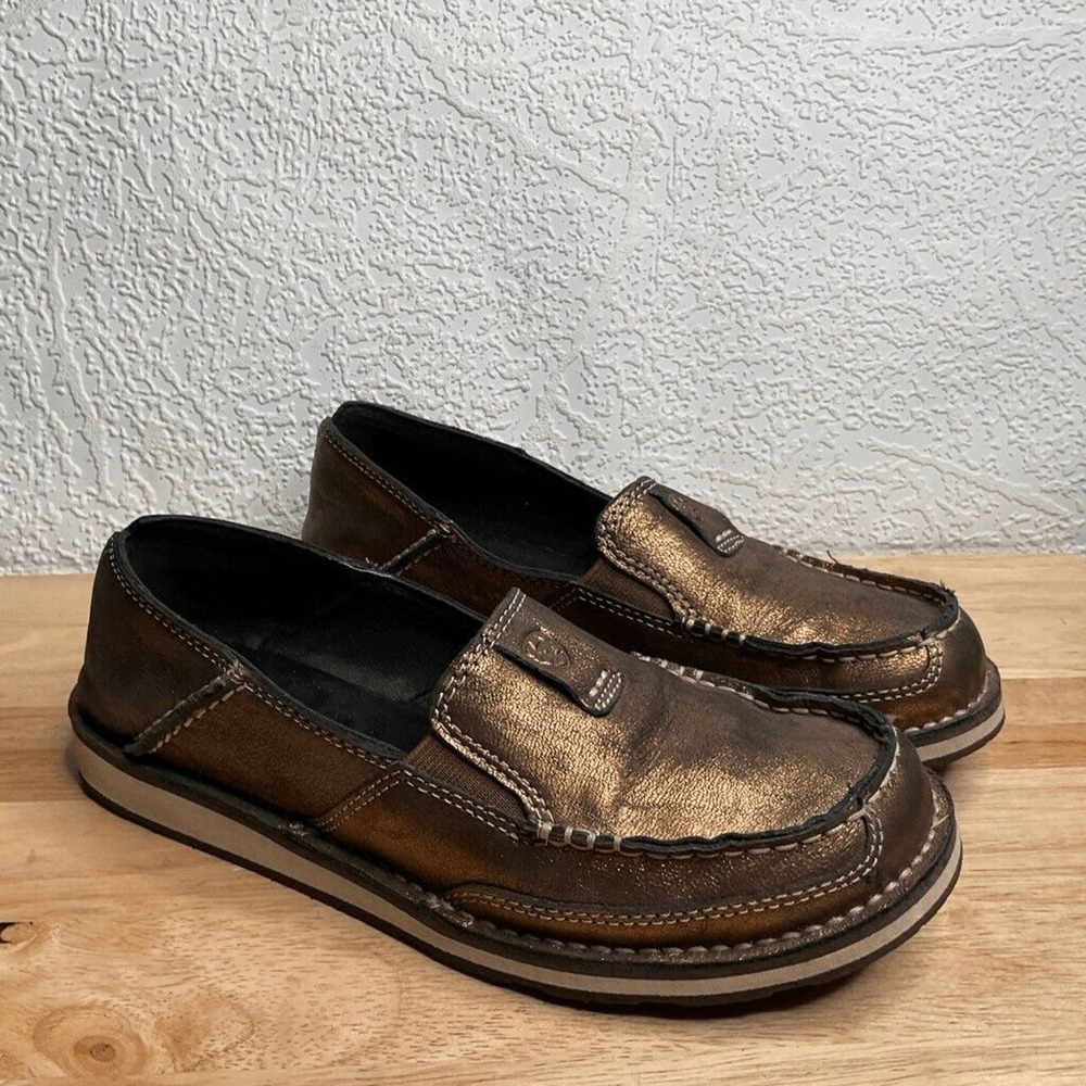 Ariat Cruiser Metallic Bronze Slip‎ On Western Loafer Women 8B China Leather